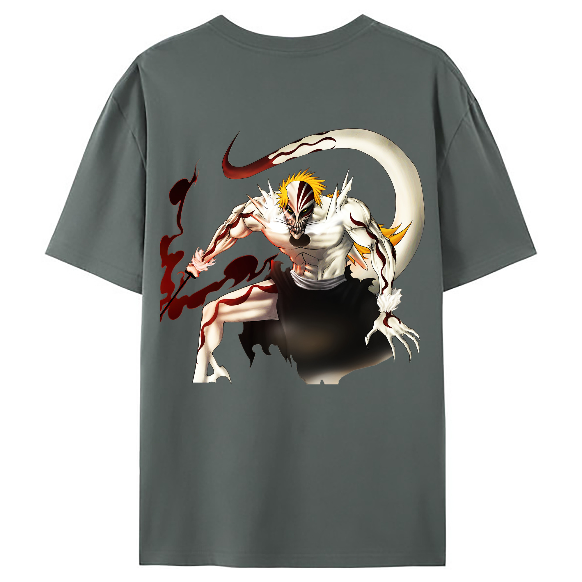 （画像用） ブリーチ 黒崎一護（くろさき いちご）BLEACH Kurosaki Ichigo 綿100％ メンズ半袖Tシャツ（バックプリント） 通気性